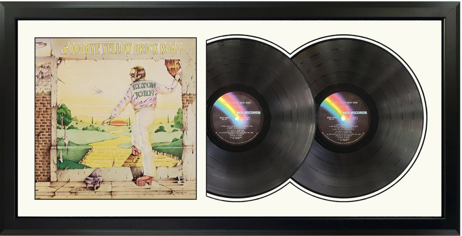 "Goodbye Yellow Brick Road" with Original Album-17.5x34.4 Framed Double