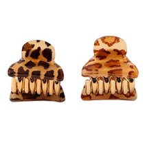 Set of 5 Small Hair Claws Leopard-print Hair Pins Lovely Hair Grips Random Color