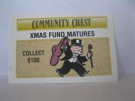 1995 Monopoly 60th Ann. Board Game Piece: Community Chest - Xmas Fund Matures - $1.00