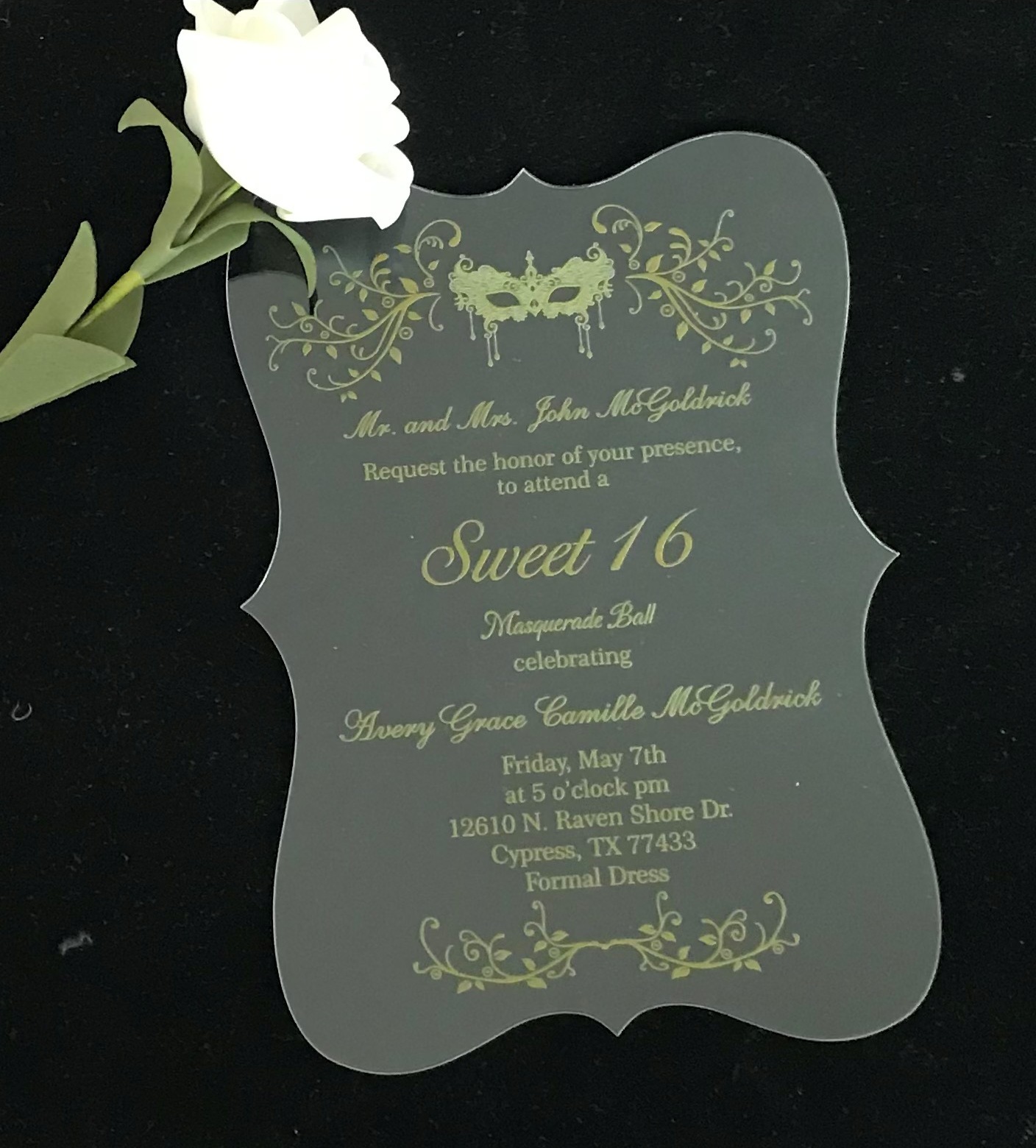 Sweet 16th Acrylic Birthday Invitation,10pcs Custom Laser Cut Acrylic Invitation