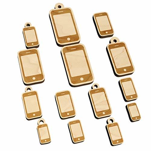 Mobile Tablet Phone Mini Wood Shape Charms Jewelry DIY Craft - 20mm (15pcs) - No