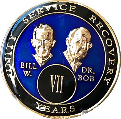 7 Year Founders Blue Tri-Plate AA Medallion Bill & Bob Chip VII