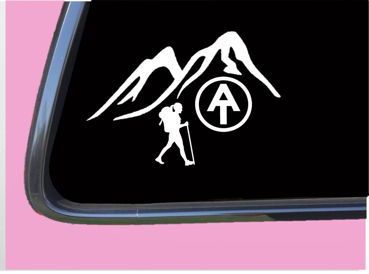 Appalachian Trail  Woman Hiking TP158 vinyl 6 Decal 