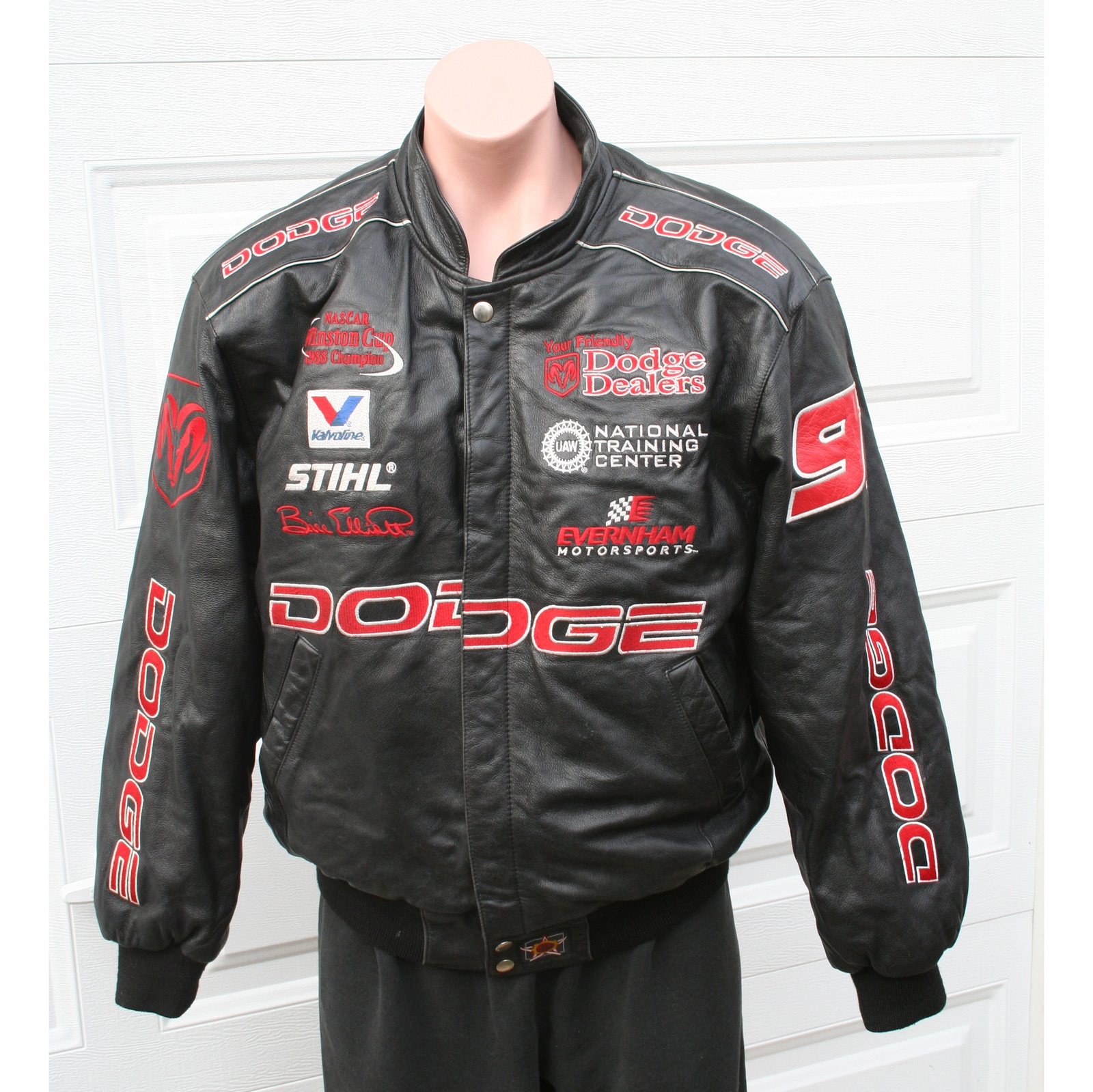 Bill Elliott Dodge Leather Jacket Nascar #9 - Coats & Jackets