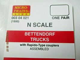 Micro-Trains Stock # 00304021 (1500) Bettendorf Trucks with Rapido Couplers (N) image 3