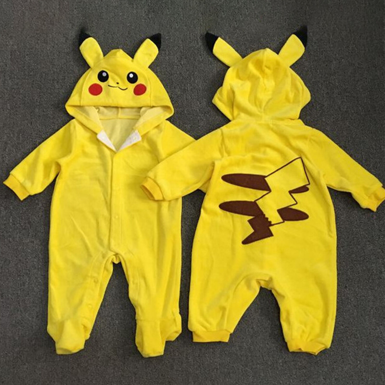 Baby Kids Pikachu Romper Kigurumi Jumpsuit Bodysuit Pajamas Sleepwear