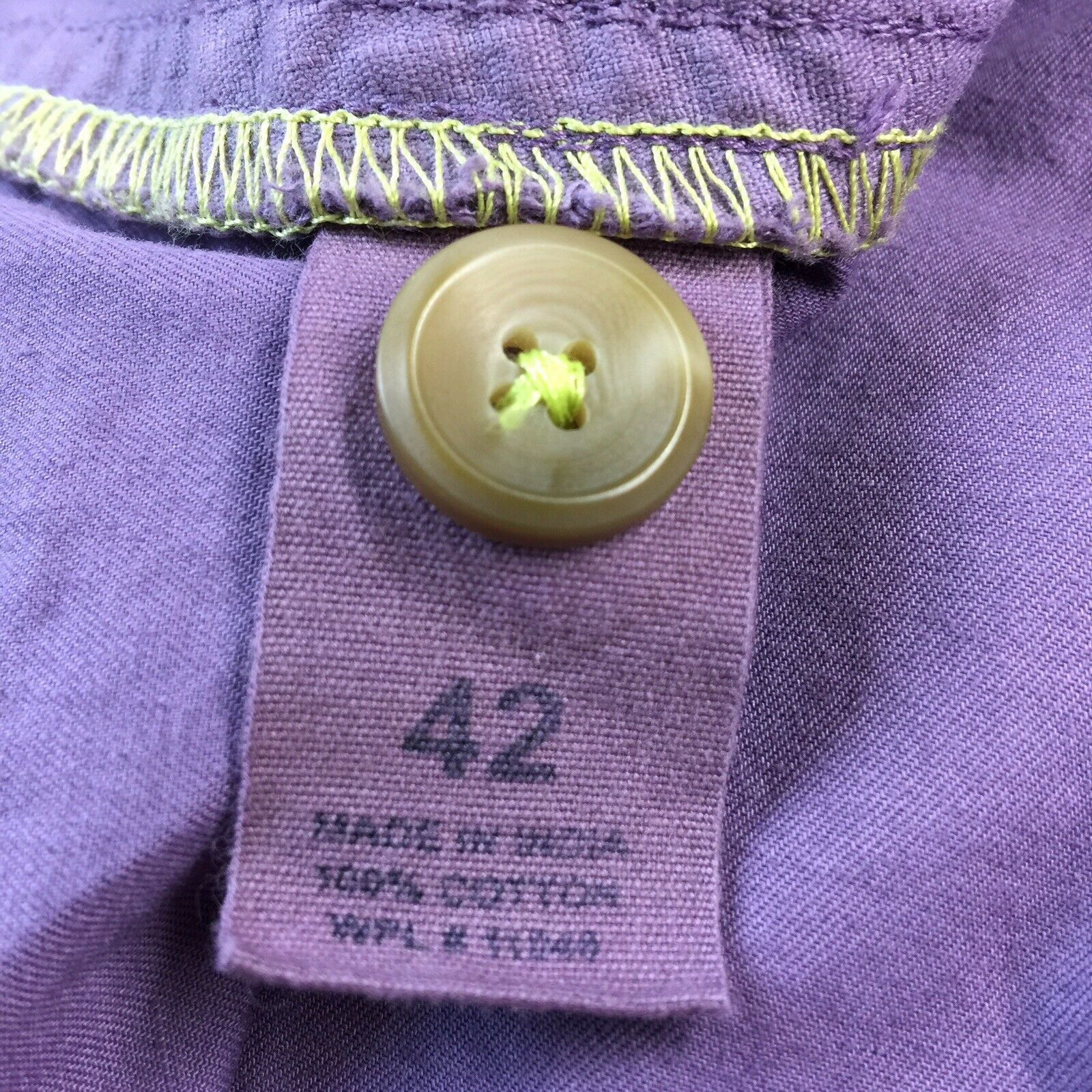 Vintage 1946 Mens Bermuda Shorts Sahara Twill Size 42 Purple Trim Fit - Shorts