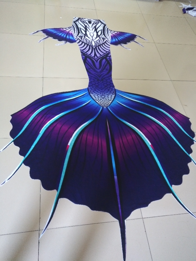 New Royal Blue Mermaid Tails Performance Dress, Mermaid Tail Dress NO monofin