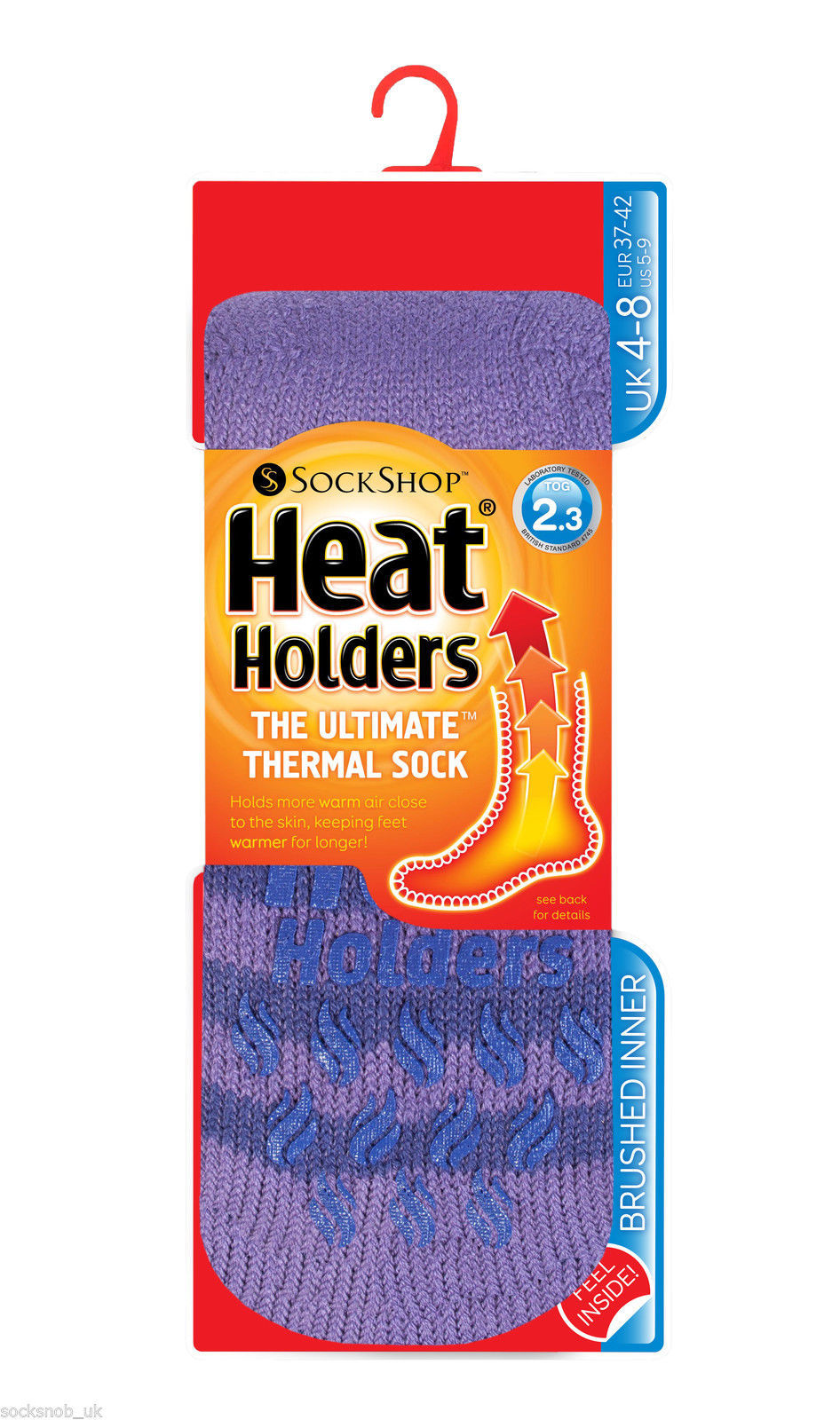 Ladies Heat Holders Lilac Stripe Slipper Gripper Socks 4-8 ,37-42