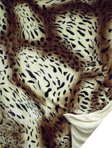LEOPARD PRINT Queen Size Soft Luxury Flannel Sherpa Bed Spread Blanket 79" x 95"