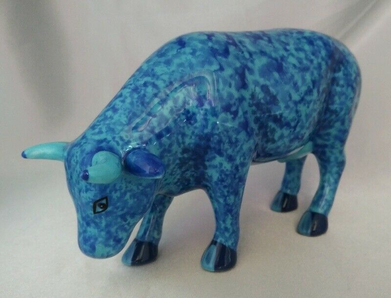 COW PARADE 11566 Mottled MOO BLUE Cow Figurine (2005) Harrisburg, PA ...