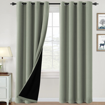 100% Blackout Curtains for Bedroom Thermal Insulated 52&quot;W x 84&quot;L, Sage  - $59.21