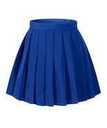 Girl`s High Waist Pleated Summer Short Sailor Skirts (S,Light blue) - $20.78