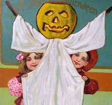 Halloween Postcard Fantasy Paul Finkenrath Goblin Ghost Kids Series 778 ... - $74.25