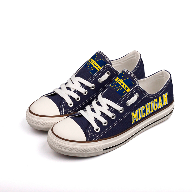 Michigan Wolverines University Sport Team Canvas Shoes Limited Edition
