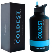 The Coldest Sports Water Bottle 64 oz Wide Mouth Insulated Stainless Ste... - $55.99