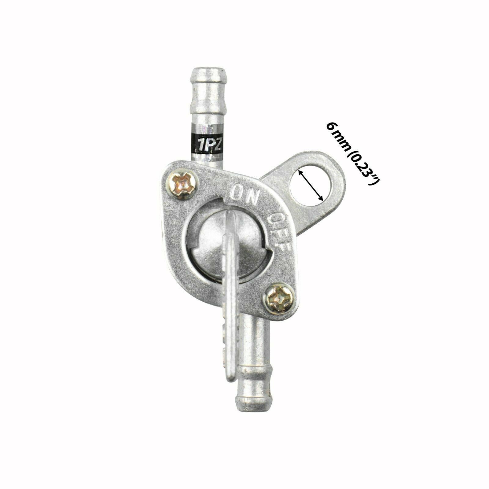 Gas Tank Fuel Petcock Pump Valve 1/4" 6mm OD Fits 3/16" Hose Generator Scooter Fuel Petcocks
