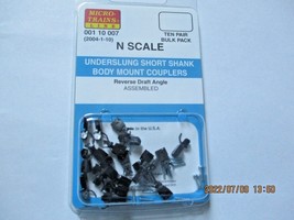 Micro-Trains Stock #00110007 (2004-1-10) Short Shank Body Mount Couplers N-Scale image 1