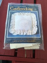 New Candlewicking Embroidery Pillow Kit Butterfly Lace Ruffle INCLUDED O... - $20.75