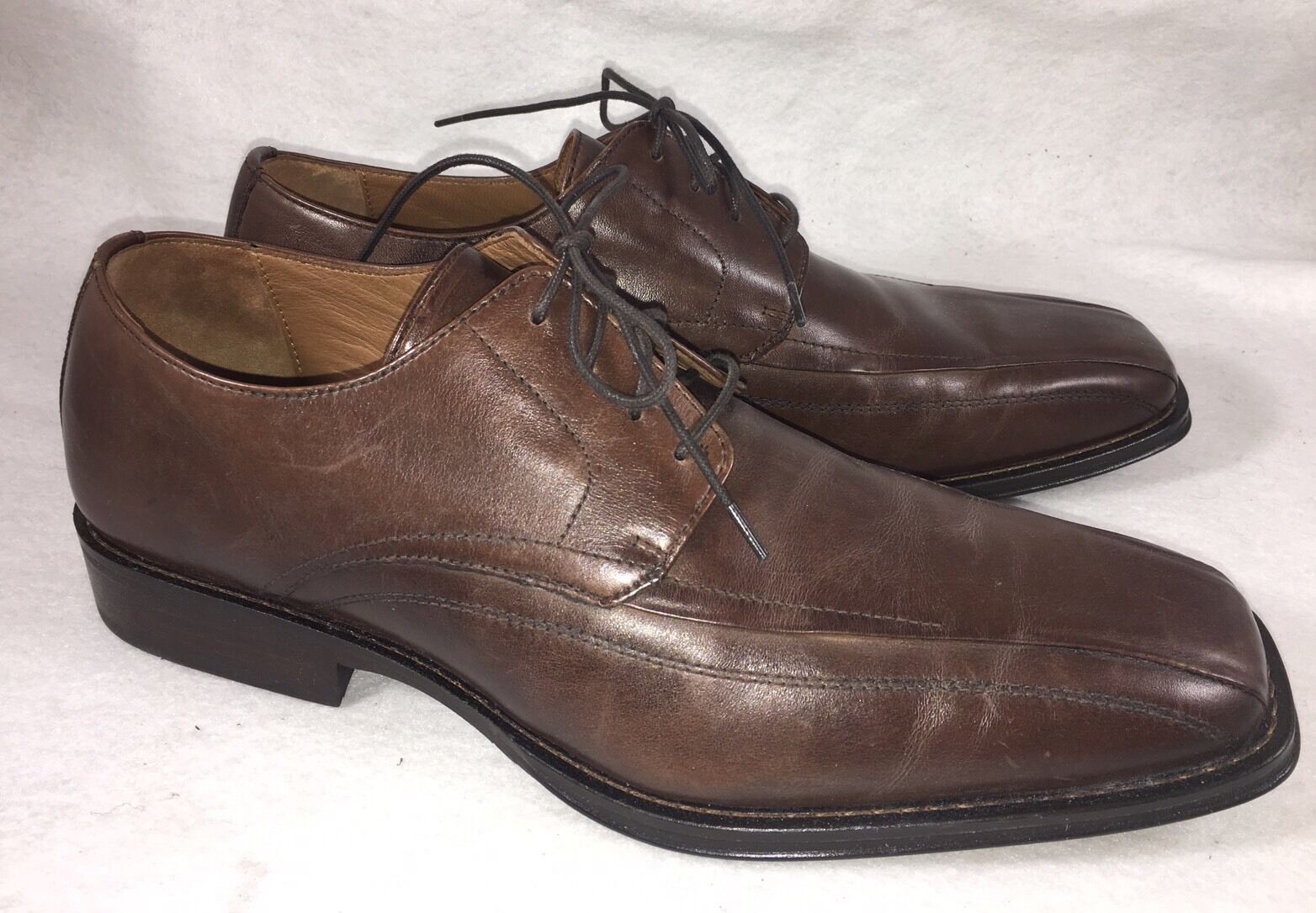 Johnston & Murphy Brown Leather 20-6460 Harding Panel Lace-up Oxfords ...