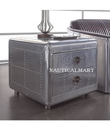 NauticalMart Aviator Square Coffee Table With 2 Drawer Industrial Furniture - $999.00
