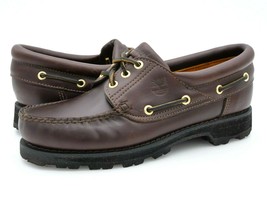 Timberland Mens 7.5 M Icon Three Eye Brown Lace Up Handsewn Classic Boat... - $69.99