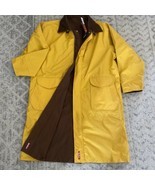 Vintage MARLBORO Reversible Rain Coat Duster Jacket Size L Brown /Yellow - £56.13 GBP