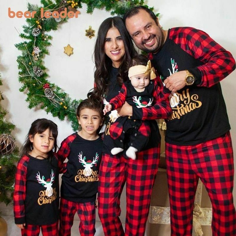 Christmas Matching Family Pajamas Sets Adult Kids Pyjamas Xmas Clothes Sleepwear