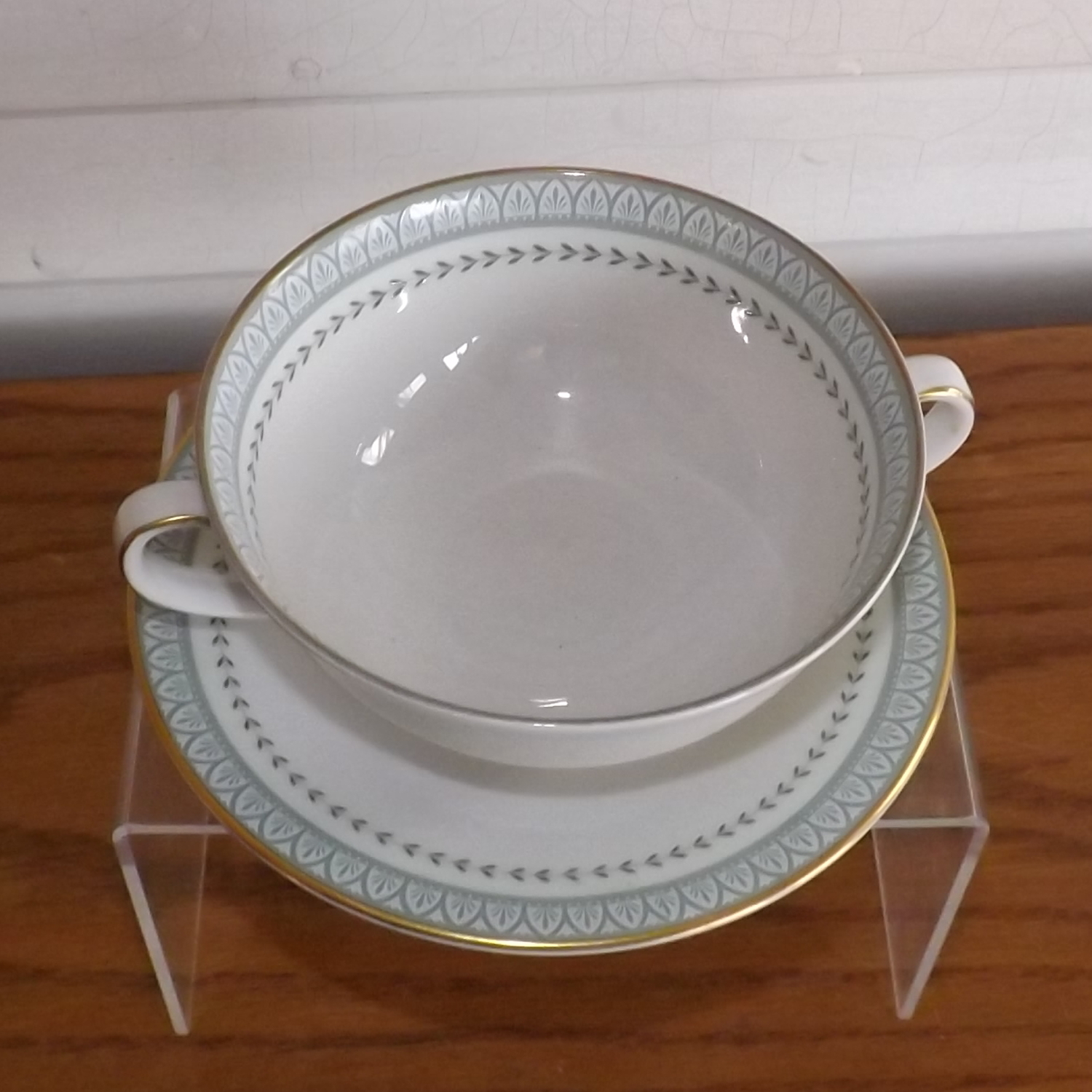 Royal Doulton Berkshire Footed Cream Soup Bowl and Saucer Vintage Fine