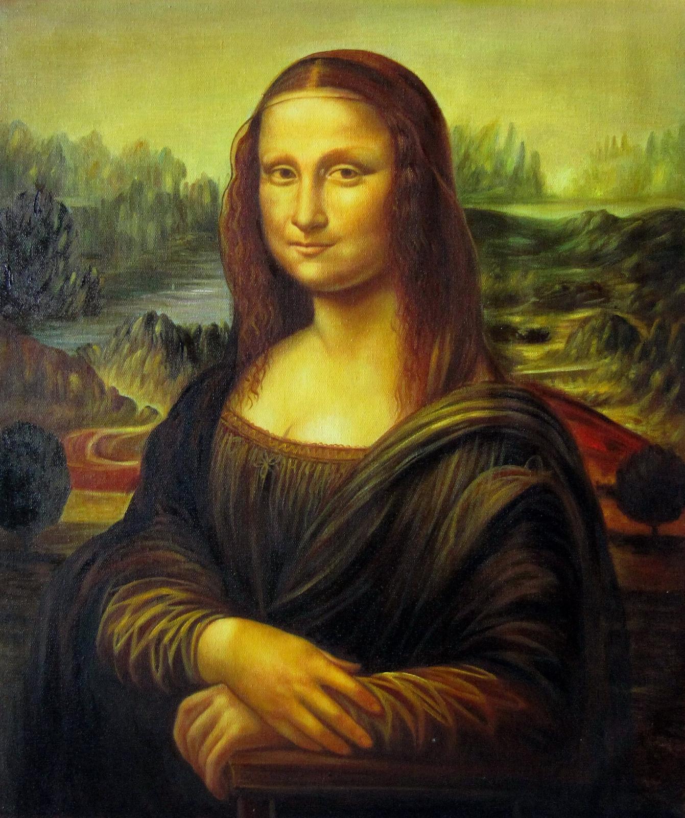 Mona Lisa 20x24 in. stretched Oil Painting Canvas Art Wall Decor