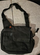 Pre-owned Diaper Dude Diaper Bag Messenger Man Bag Black Orange Adjustable - $18.00