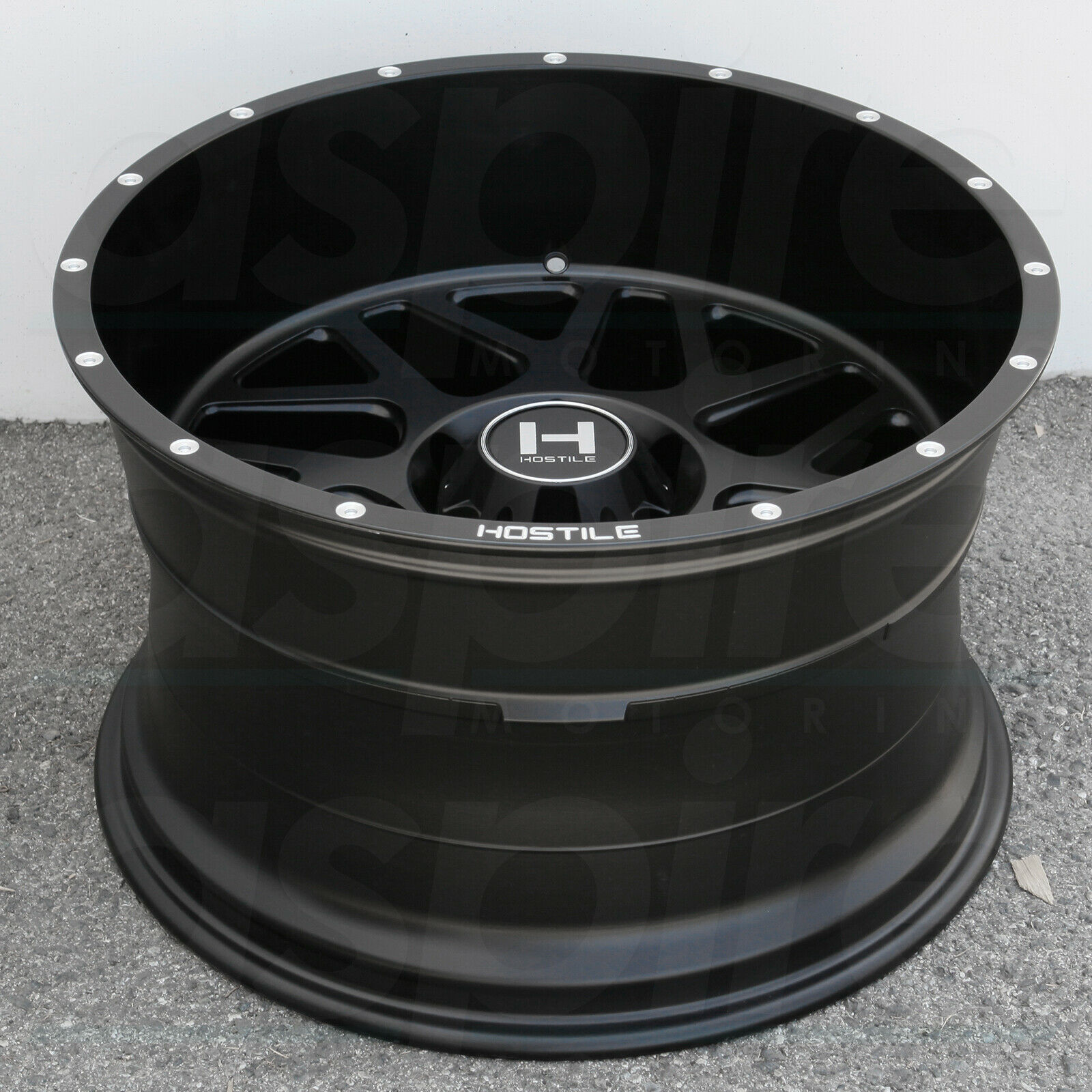 One 22x12 Hostile H108 Sprocket 8x170 44 Full Black Wheels Rims Wheels