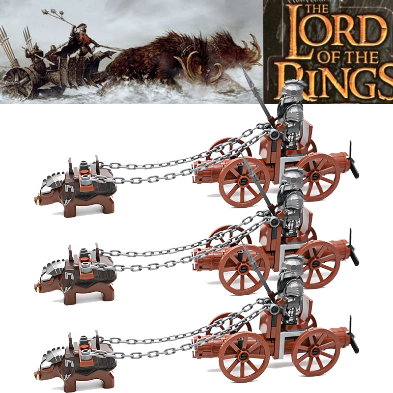 Boar Chariot Dwarves Warriors Lord of The Ring Hobbit Animal MiniFigure MOC Toys
