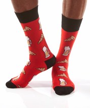 Yo Sox Men's Crew Socks Premium Blend Beer Pizza Night - Fits Size 7-12 - Cotton image 4