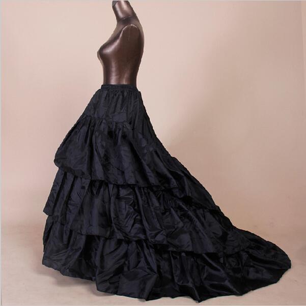 3 Layers Long Ball Gown Black Petticoat