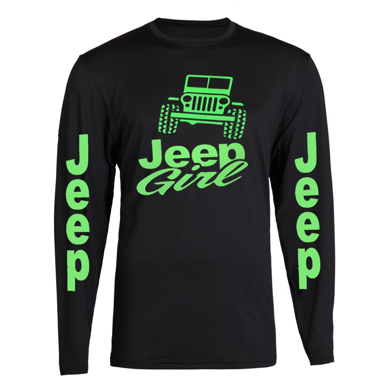 Jeep Girl TShirt Tee///Neon Green tee//S5XL///4x4///Off Road Long