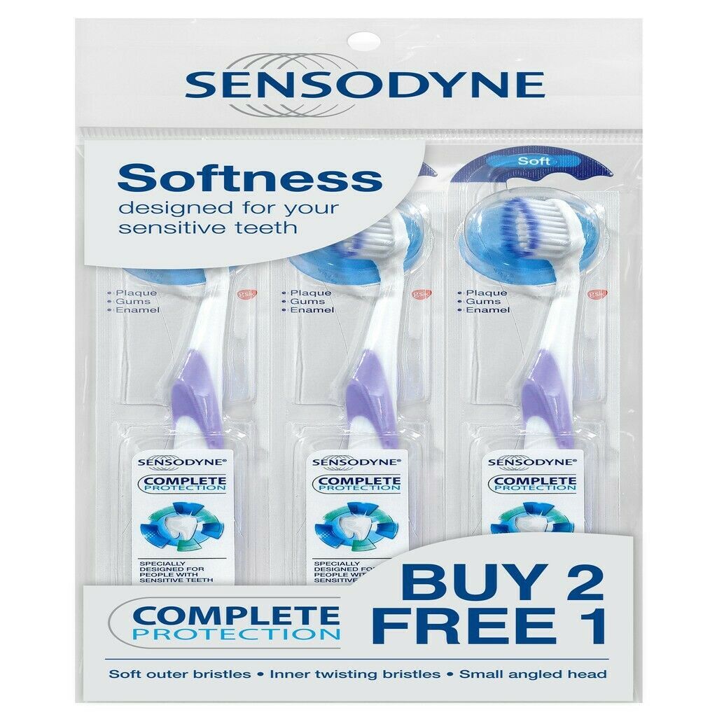 SENSODYNE Toothbrush Sensitive Teeth Complete Protection Soft Bristles x 3 Units