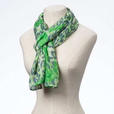 dark green leopard print scarf