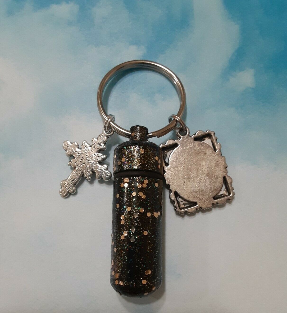 Black Glittery Memorial Urn Keepsake Urn Cremation Urn Jewelry Key ...