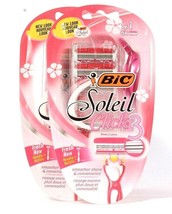 2 Packs Bic Soleil Click 3 Blades 1 New Handle & 6 Refill Heads Smoother Shave