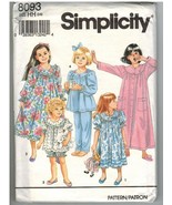 Simplicity Uncut Sewing Pattern #8093 Child&#39;s Nightgown Robe Pajamas Siz... - $5.70
