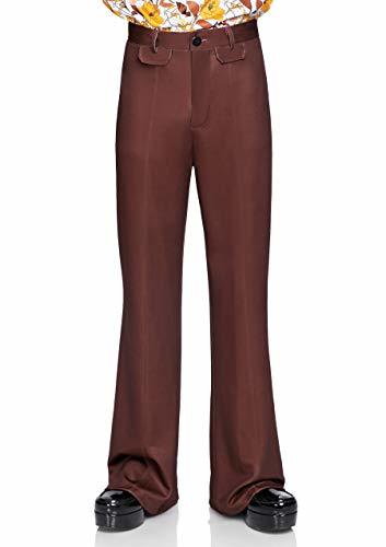 Leg Avenue Men's 70s Disco Bell Bottom Pants, Brown, X-Large - Fashion
