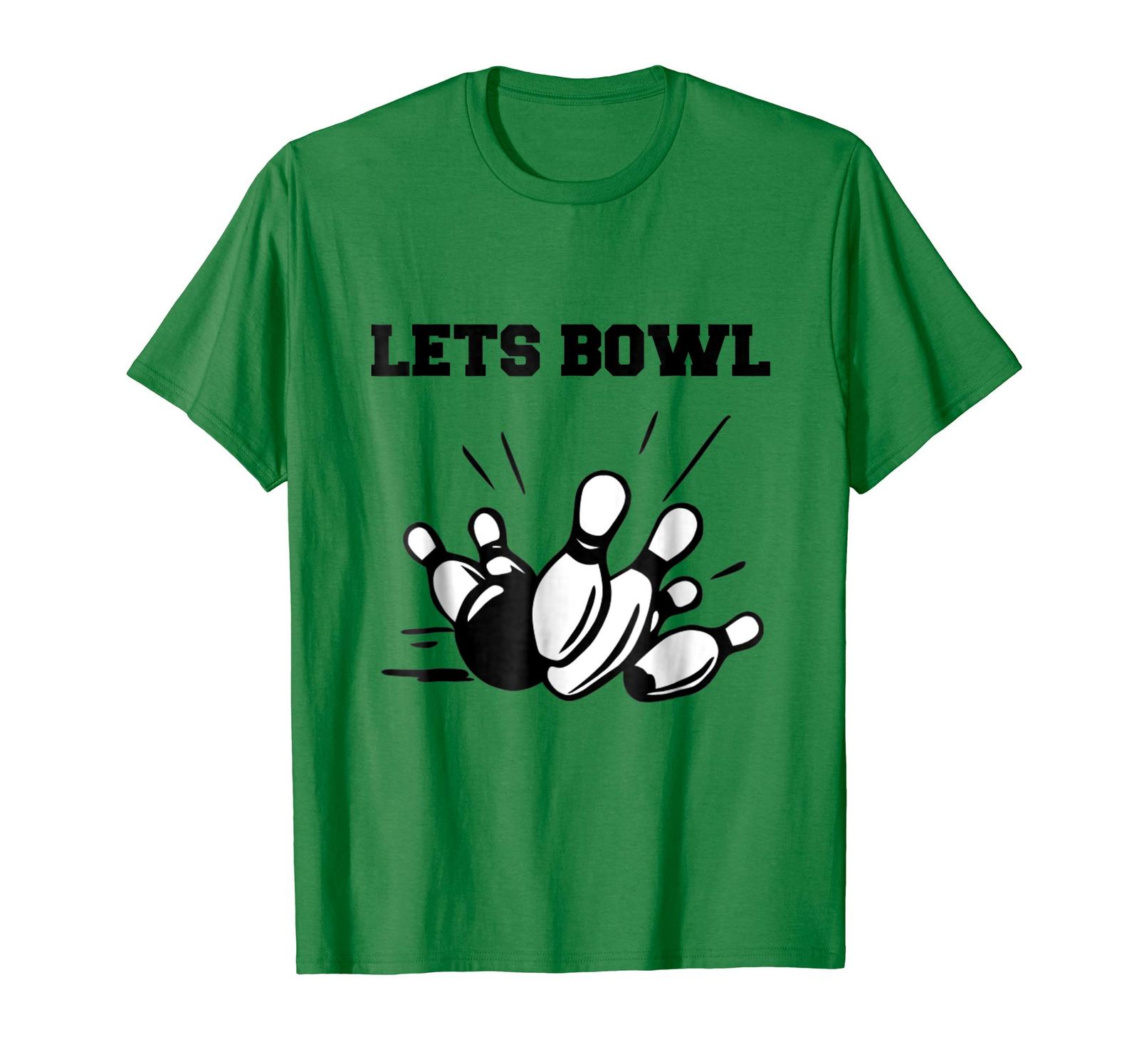 Funny Tee Let's Bowl Bowling Alley T Shirt Men TShirts