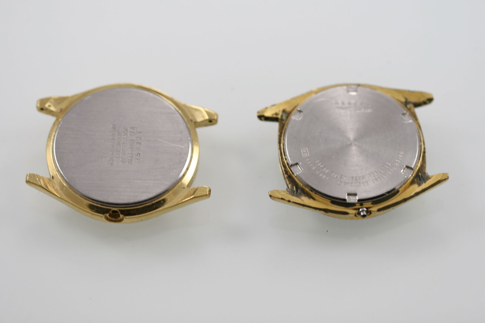 Seiko Watch Mens Gold Stainless Water Resistant Battery Quartz Non