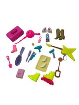 VTG 1990s Barbie Mattel Mixed Accessories Lot 20+ Items Shoe Hair Food DJ - $19.75