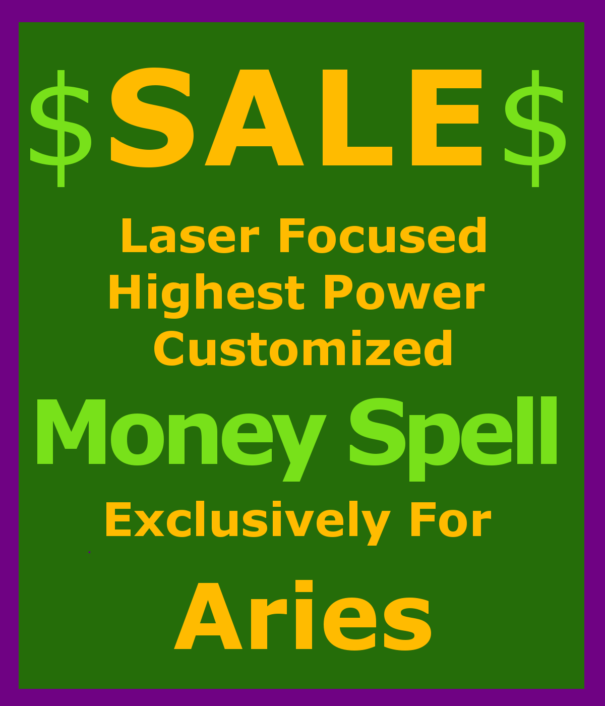 Primary image for Sale Wealth Spell Billionaire Customized Ritual For Aries Betweenallworldds
