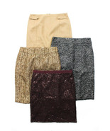 J Crew Womens A Line Knee Skirt Shimmery Beige Black Gray Red Wool Size ... - $89.00