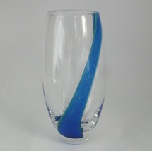 8" Lenox Sea Swirl Lead Glass Vase, Sleek & Modern Design - $26.25