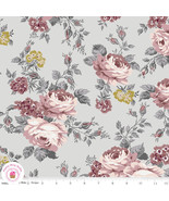 Riley Blake EXQUISITE 10700G Gray Floral Quilt Fabric GERRI ROBINSON - $6.15