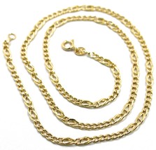 18K YELLOW GOLD CHAIN 3 MM, 20 INCHES, ALTERNATE 5 GOURMETTE, 2 TIGER EYE LINKS image 1